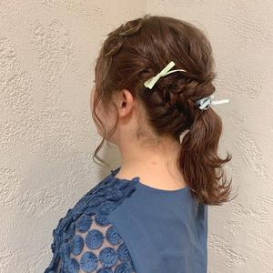 ヘアセット　ポニーテールアレンジ